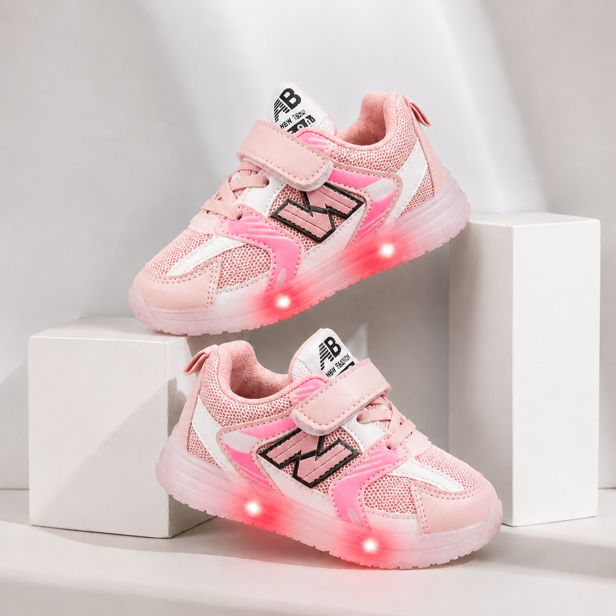 Kids’ LED Light-Up Sneakers with Adjustable Velcro Strap