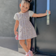 Girls Elegant Tweed Puff Sleeve Party Dress – Princess Style A-Line Dress