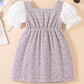 Girls Elegant Tweed Puff Sleeve Party Dress – Princess Style A-Line Dress