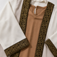 Classic Embroidered Girls Traditional Dress with Belt Detail – Ivory & Beige