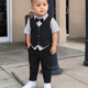 Ensemble Habillé Élégant pour Enfants – Chemise, Gilet, Nœud Papillon et Pantalon