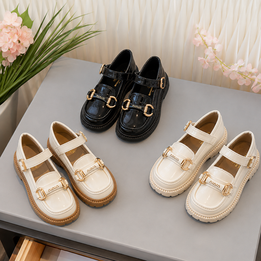 Nouvelles chaussures élégantes et stylées en cuir brillant pour les filles à la mode