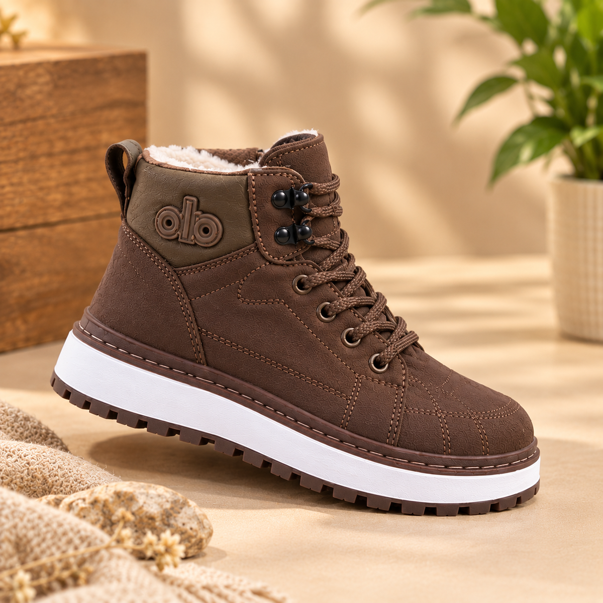 Kids’ Warm High-Top Winter Boots – Casual Lace-Up Shoes