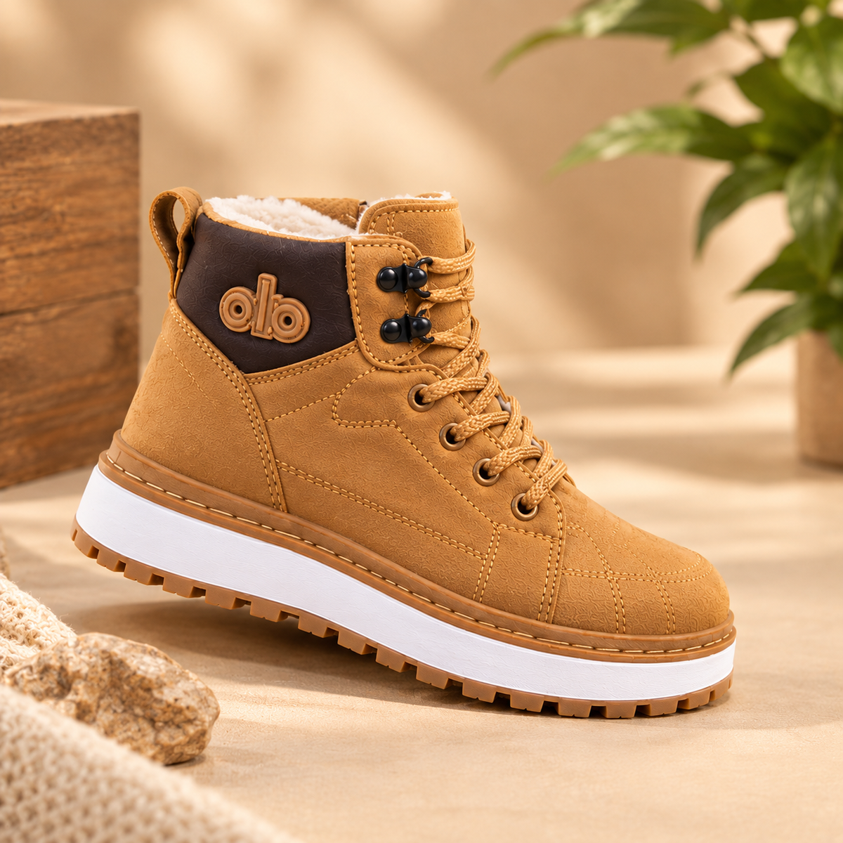 Kids’ Warm High-Top Winter Boots – Casual Lace-Up Shoes
