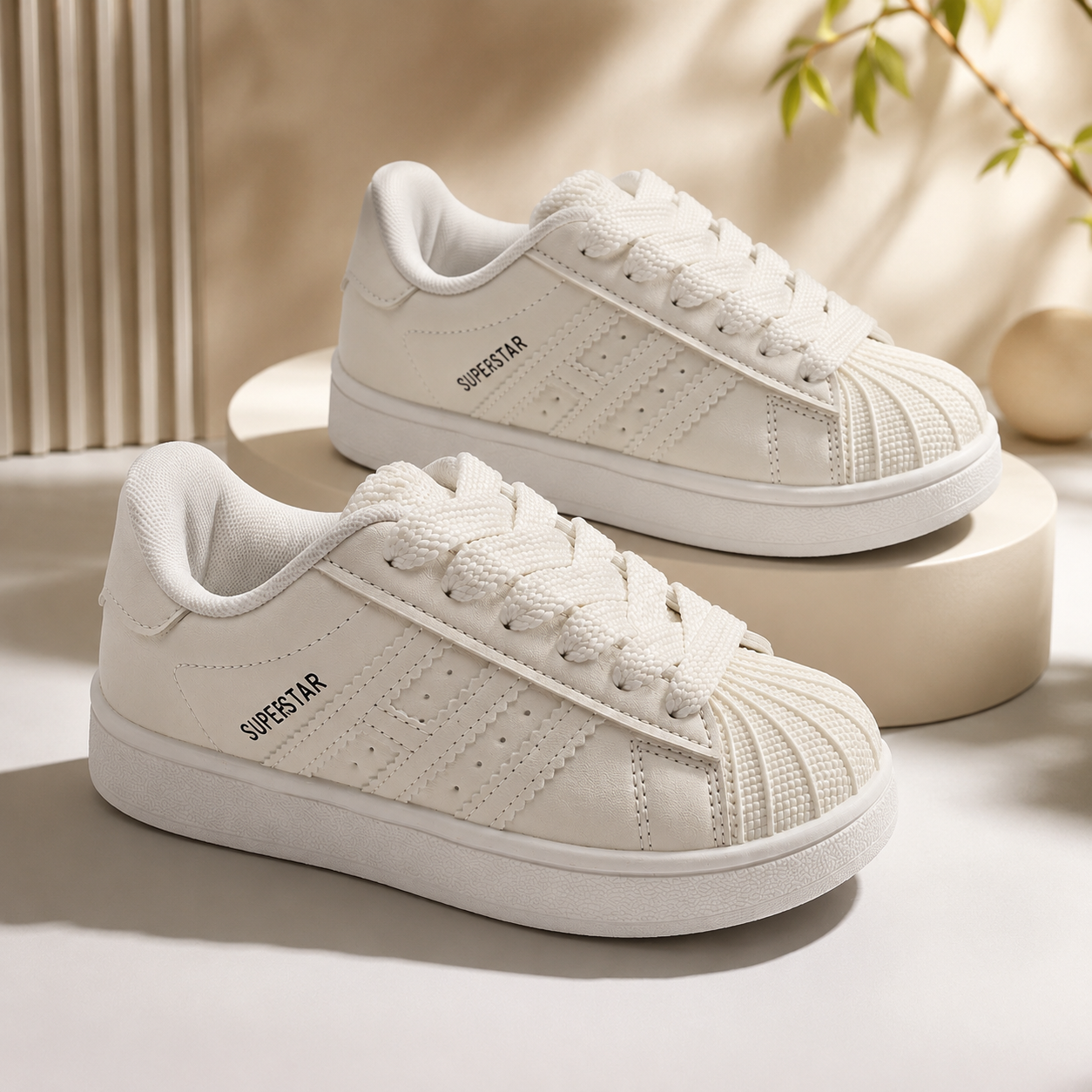 Baskets classiques à bout coquille pour enfants – Chaussures de sport décontractées à lacets pour garçons et filles 