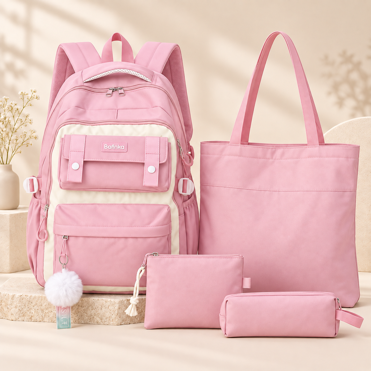 🎒 Ensemble de sac à dos d'école multifonctionnel 5 en 1 – Élégant et pratique