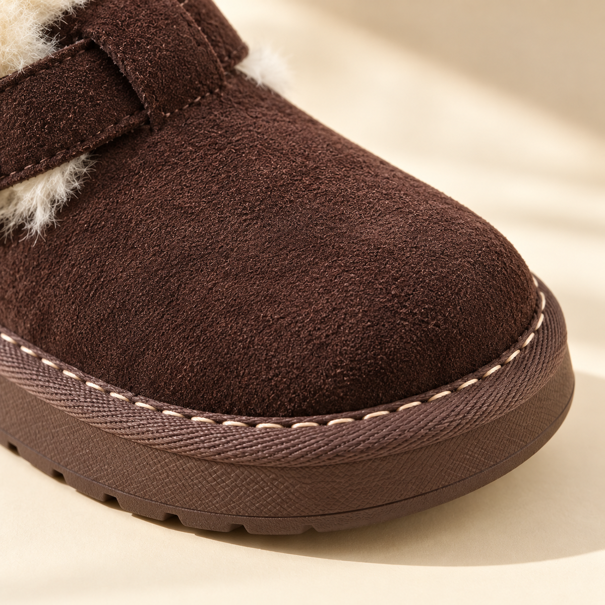 Chaussures montantes pour enfants, doublées de polaire, aspect daim, avec boucle classique et semelle épaisse pour des tenues d'automne et d'hiver ravissantes