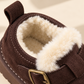 Chaussures montantes pour enfants, doublées de polaire, aspect daim, avec boucle classique et semelle épaisse pour des tenues d'automne et d'hiver ravissantes