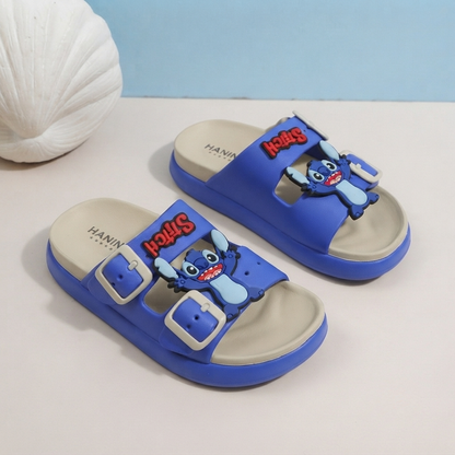 Sandales à double boucle pour enfants, motif dessin animé mignon