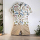 Floral Top & Brown Trendy Shorts Set for Kids