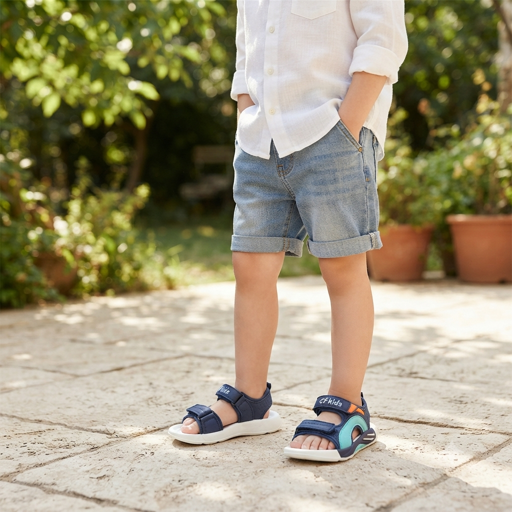 Sandales de sport unisexe pour enfants – Sandales d'été légères et ajustables pour garçons et filles