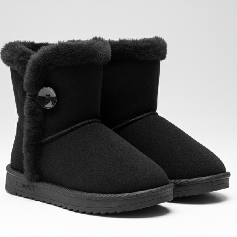 Girls Winter Boots Kids Warm Faux Fur Ankle Boots Soft Suede Non-Slip Sole Cute Casual Shoes for Children