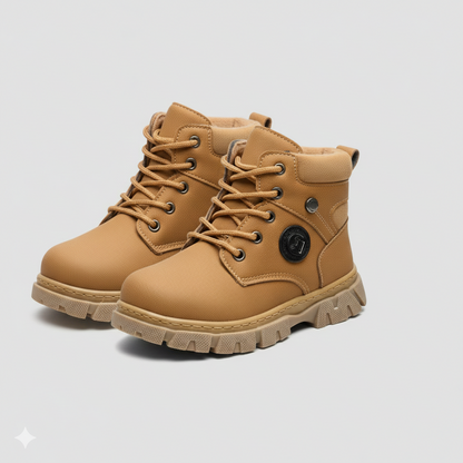 أحذية الكاحل المبطنة بالقطيفة للأولاد - أصابع دافئة، قبضة سميكة