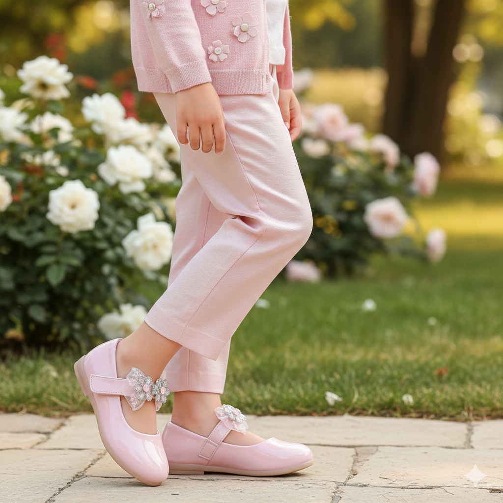 🌸 Princess Bloom Girls Dress Shoes