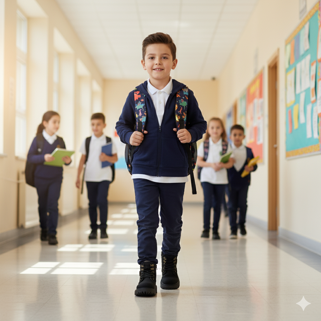 Boys' Lace-Up  Boots: Anti-Slip Grip, Lug Outsole