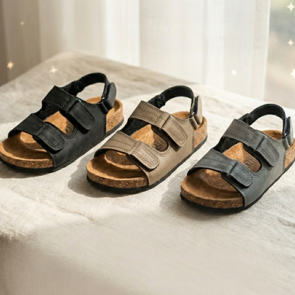 صندل كلاسيكي للأطفال بشريط مع دعم خلفي