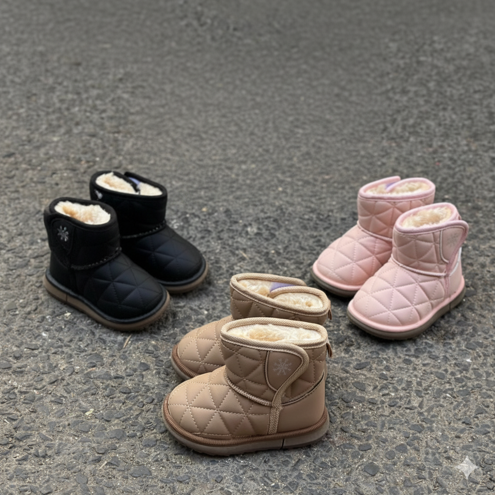 Quilted Winter Boots: Style & Safety — Product image: Ensure your daughter stays warm and secure with our quilted winter boots, combin