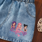 K-Pop Girls Summer Set – Pink T-Shirt & Denim Skirt