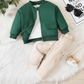 Ensemble élégant veste en daim et pantalon cargo pour bébé garçon – Tenue confortable et tendance pour toutes les saisons