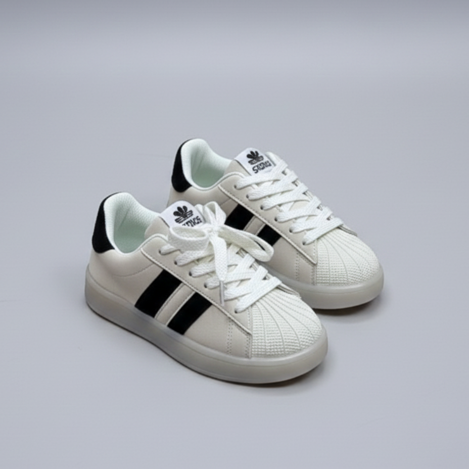Classic Stripe Girls Sneakers – Lightweight & Non-Slip Everyday Shoes