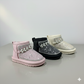 Kids Winter Glitter Boots with Pearls – Warm Fur Lined Non-Slip Ankle Shoes for Girls,