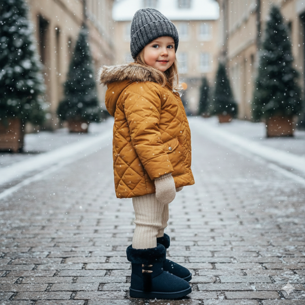 Girls Winter Boots Kids Warm Faux Fur Ankle Boots Soft Suede Non-Slip Sole Cute Casual Shoes for Children