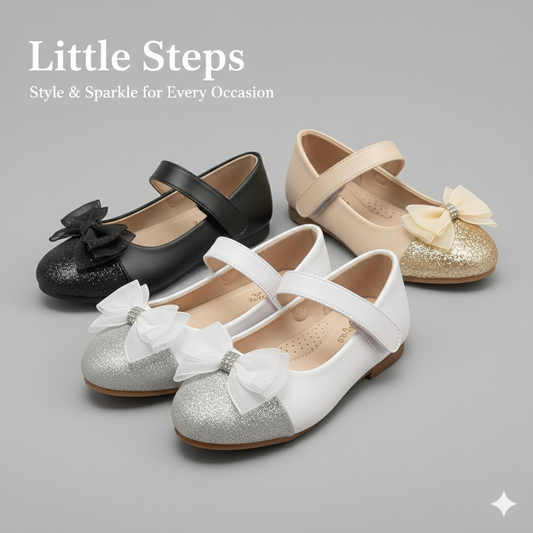 🌸 Chaussures Mary Jane élégantes à paillettes et nœud pour filles – Ballerines de fête et d'occasion spéciale