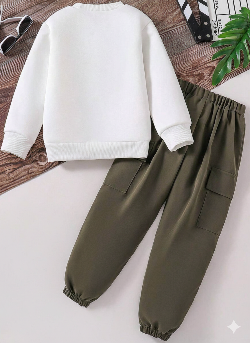 طقم أنيق للأولاد بطبعة الدب - الراحة والأناقة لكل يوم!