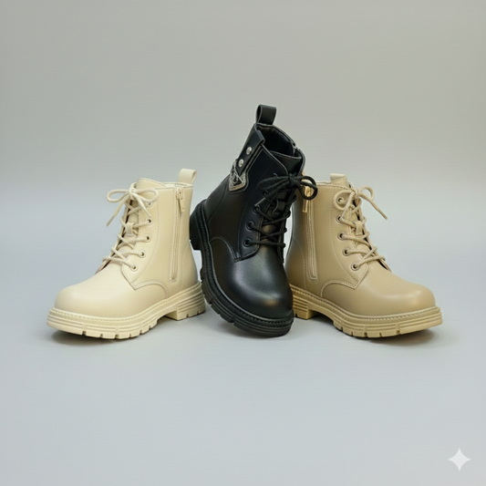 Bottines à lacets élégantes pour filles avec semelle antidérapante
