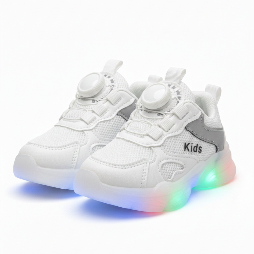 Baskets lumineuses LED pour enfants avec fermeture à molette – Chaussures confortables et élégantes pour tous les jours