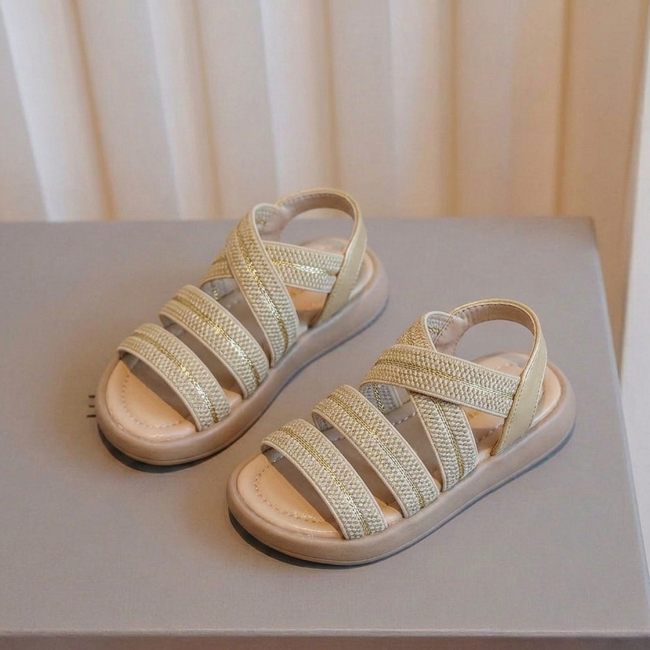 صندل مريح متعدد الأشرطة للفتيات - حذاء صيفي كاجوال خفيف الوزن