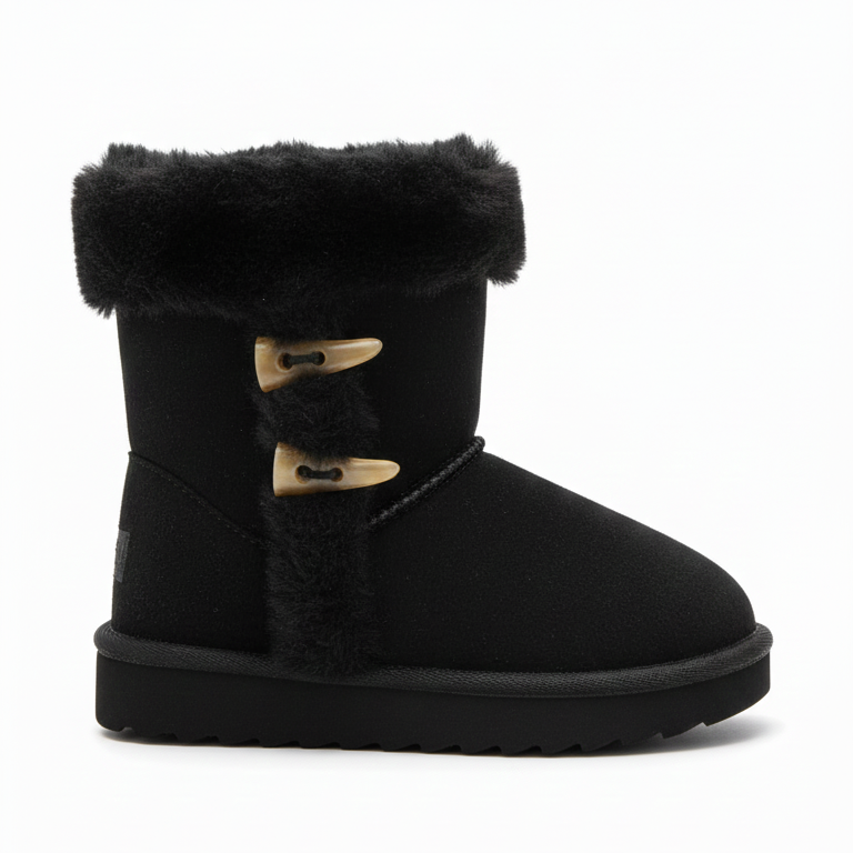 Girls Winter Boots Kids Warm Faux Fur Ankle Boots Soft Suede Non-Slip Sole Cute Casual Shoes for Children
