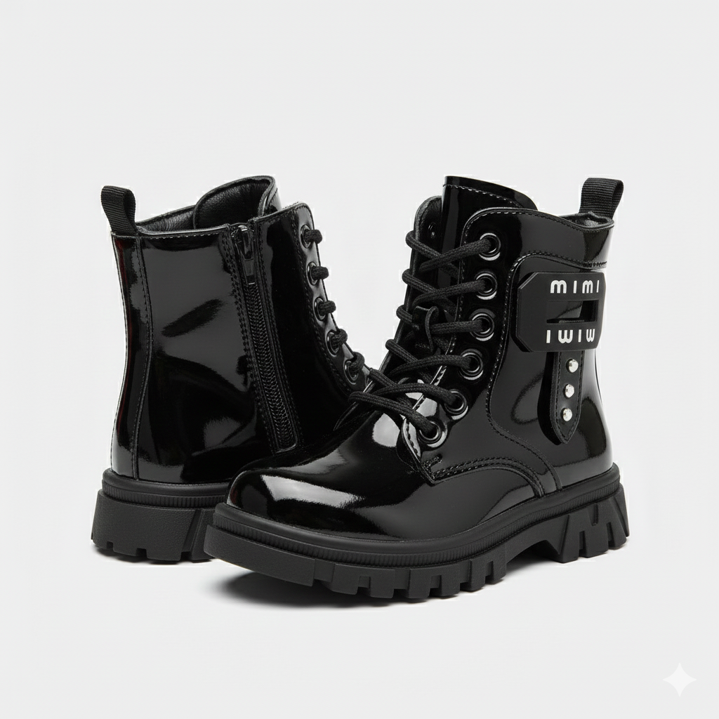 أحذية أنيقة لامعة للبنات، أحذية شتوية دافئة ومريحة للأطفال