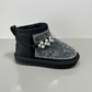 Kids Winter Glitter Boots with Pearls – Warm Fur Lined Non-Slip Ankle Shoes for Girls,