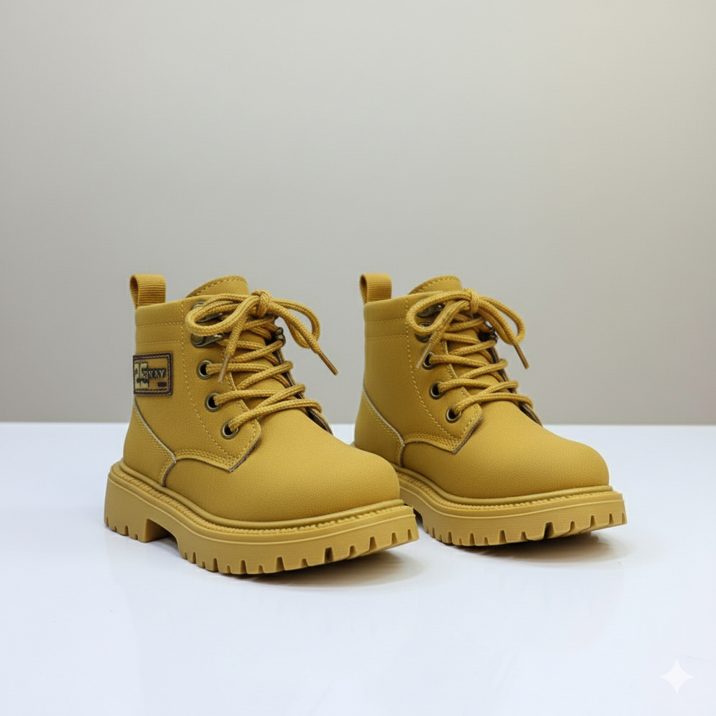 Boys' Lace-Up  Boots: Anti-Slip Grip, Lug Outsole