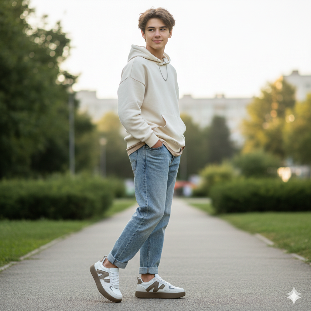 Kids Classic Low-Top Sneakers – Lace-Up & Velcro Strap | Durable Everyday Shoes