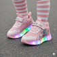 Girls Glitter Velcro Sneakers - Fast On, Strap+Laces Secure