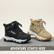 Kids Sport Ankle Boots Winter Outdoor Shoes for Boys & Girls, Non-Slip High-Top Sneakers, Warm Comfortable Lace-Up
