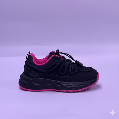 حذاء رياضي للأطفال بنعل سميك وأربطة مطاطية