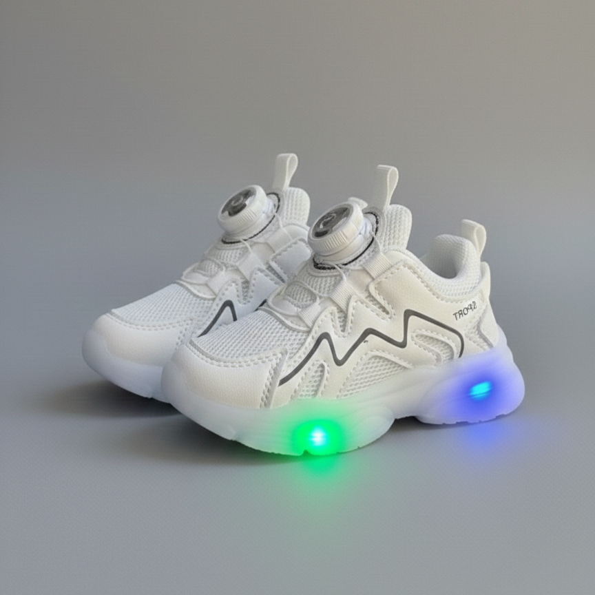 أحذية رياضية مضيئة للأطفال مع إغلاق بقرص دوار - راحة وأناقة بإضاءة
