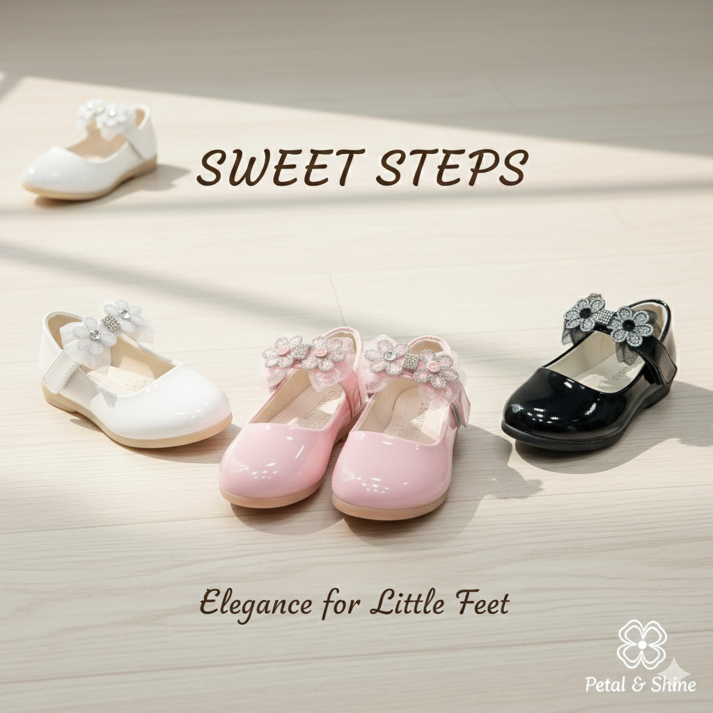 🌸 Princess Bloom Girls Dress Shoes