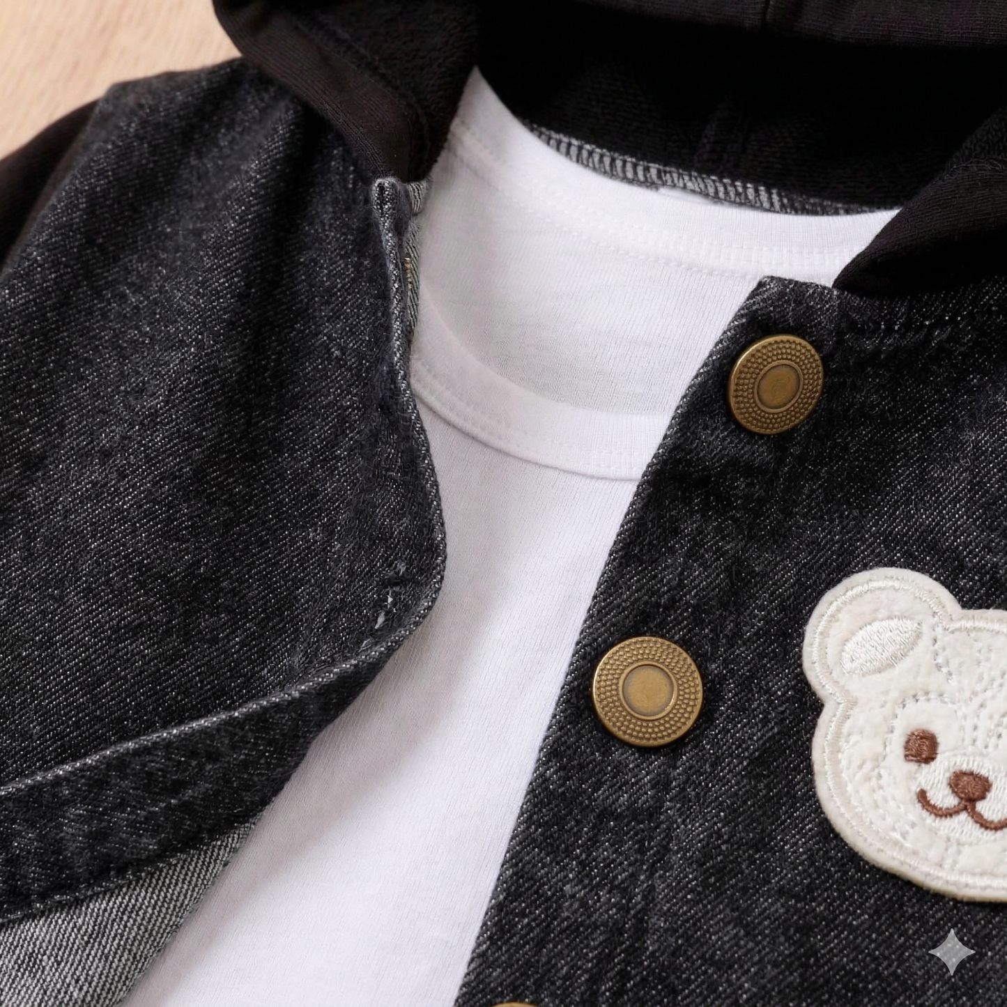 طقم هودي جينز للأولاد - مريح وعملي، مكون من قطعتين