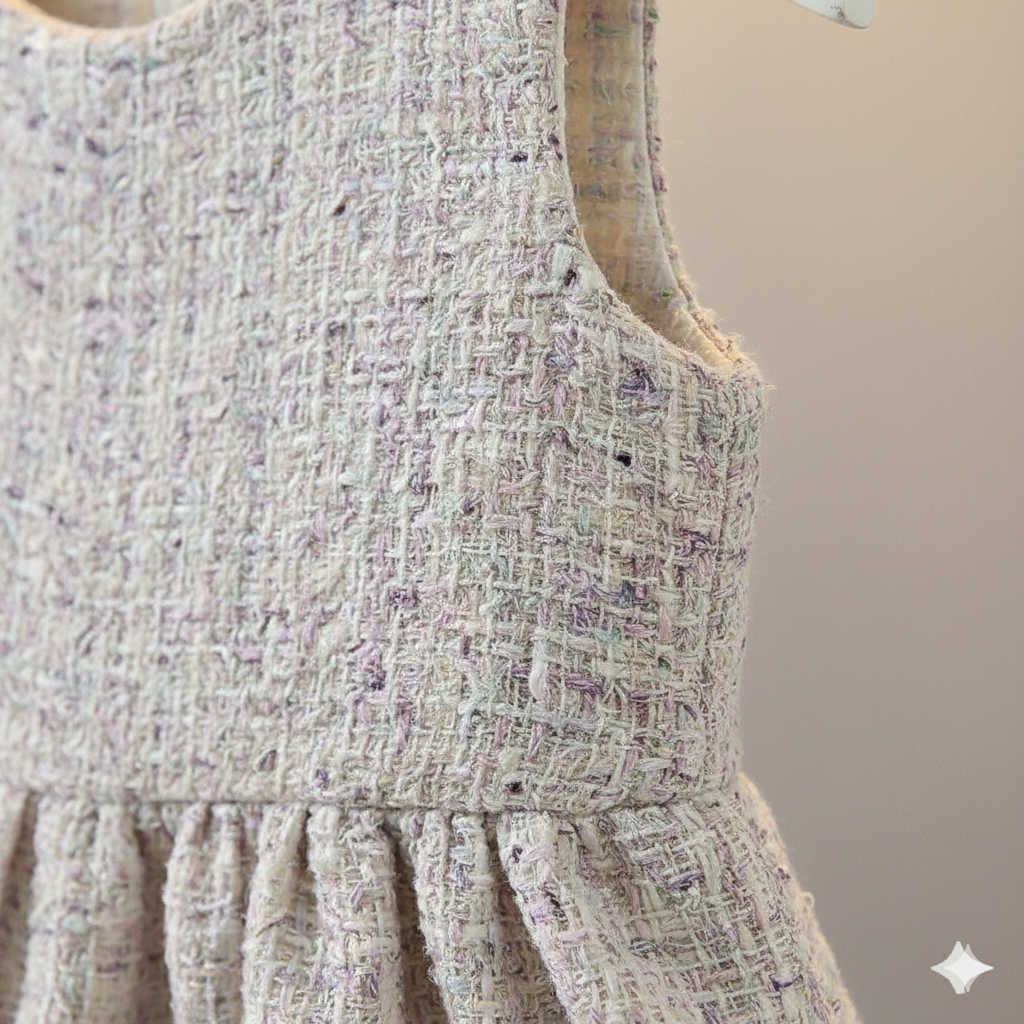 🌸 طقم شتوي أنيق للبنات – معطف ناعم، فستان ، وحقيبة صغيرة 🌸