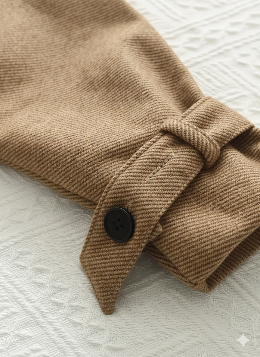 طقم من قطعتين للفتيات من معطف تويد كاجوال  وتنورة مطوية بتصميم كلاسيكي لفصل الخريف والشتاء