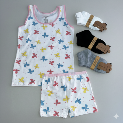 Body unisexe sans manches à imprimé licorne avec short assorti - Coton doux et confortable