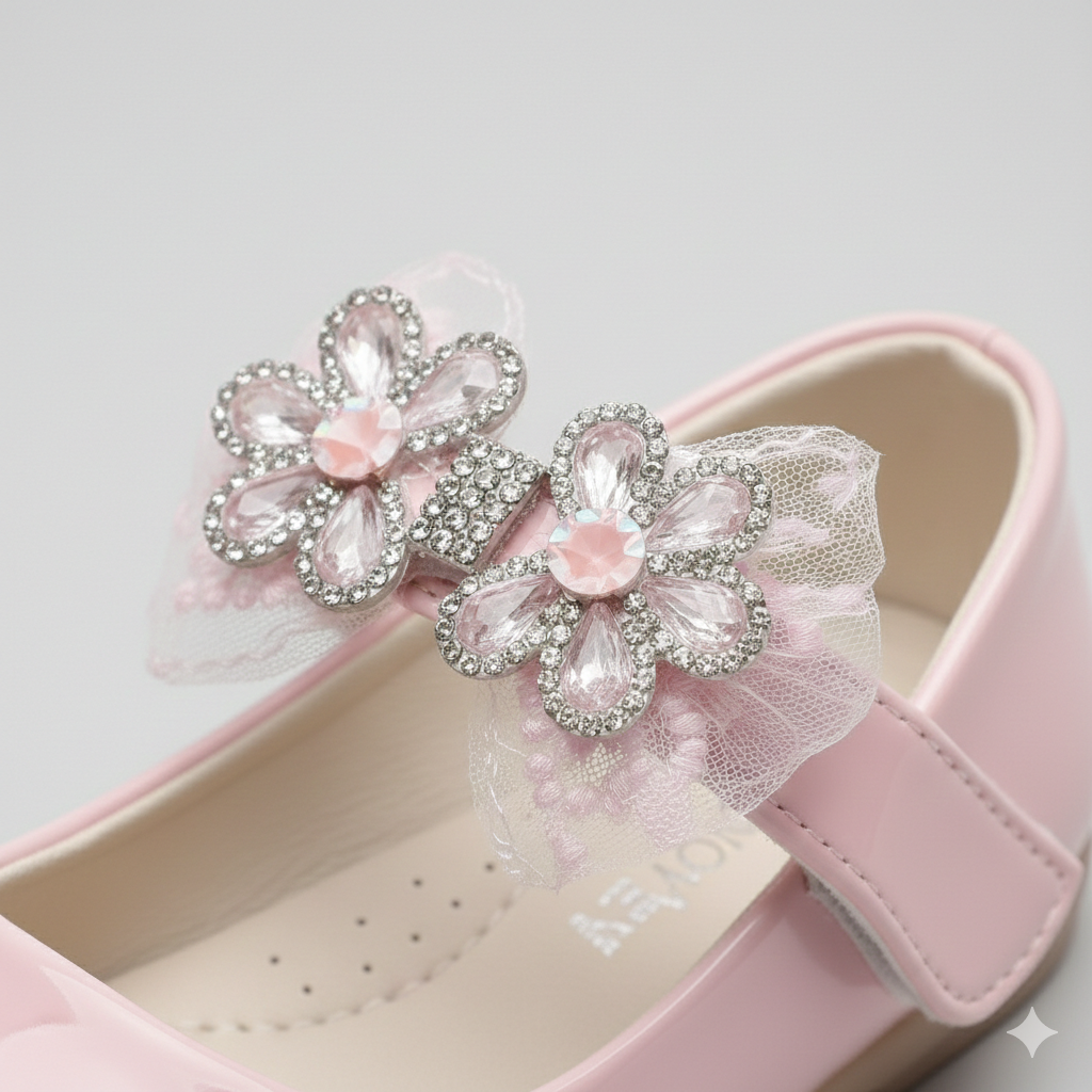 🌸 Princess Bloom Girls Dress Shoes