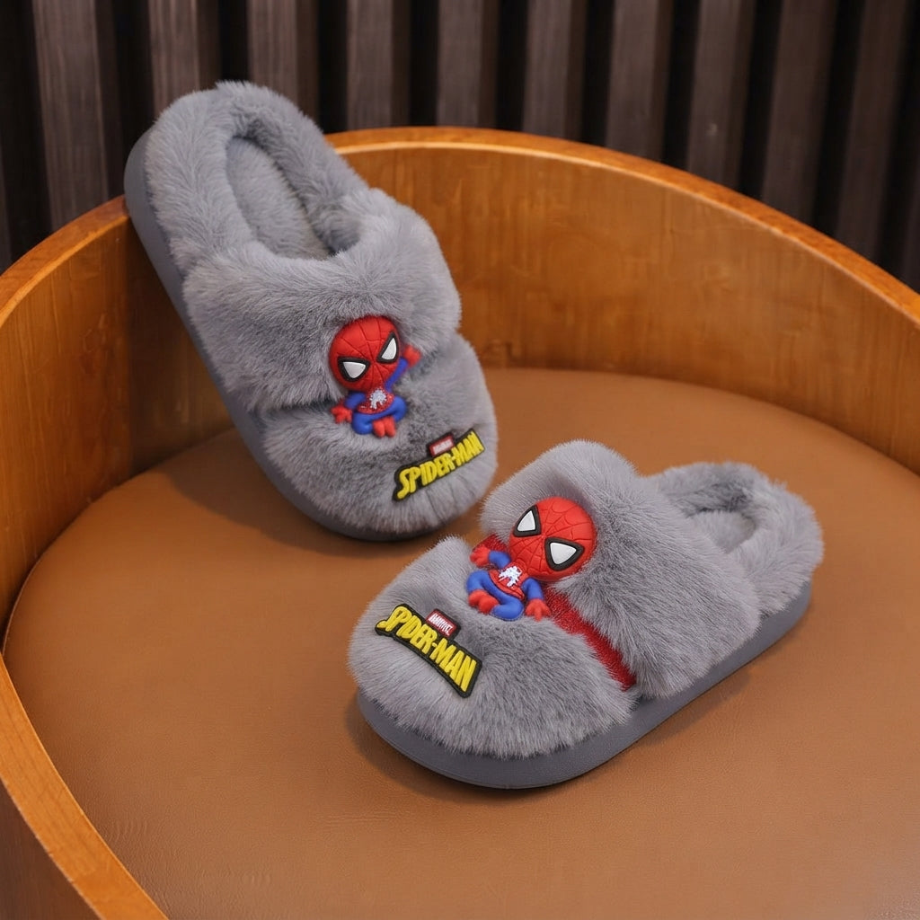 Chaussons Spider-Man : peluche chaude, protection à bout fermé 