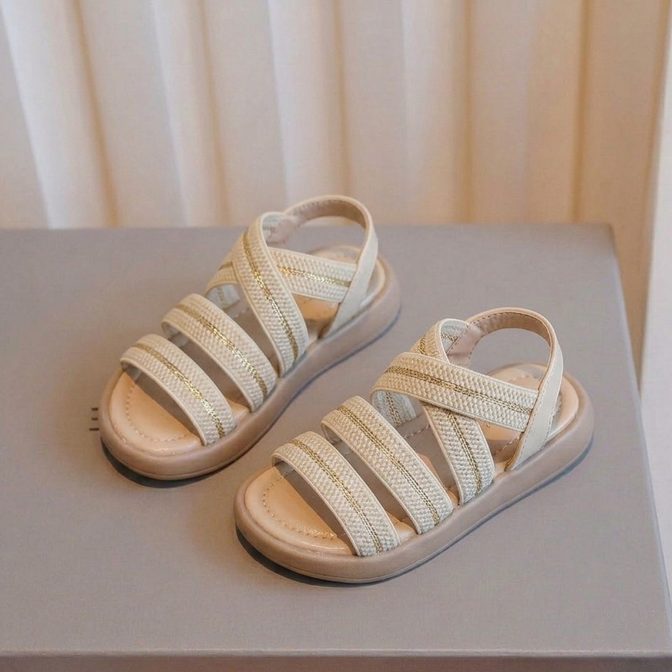صندل مريح متعدد الأشرطة للفتيات - حذاء صيفي كاجوال خفيف الوزن