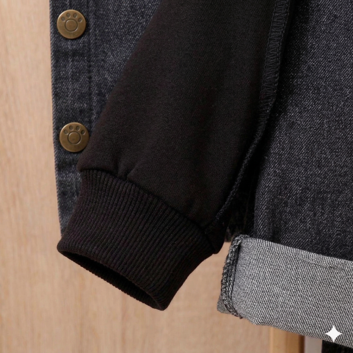 طقم هودي جينز للأولاد - مريح وعملي، مكون من قطعتين