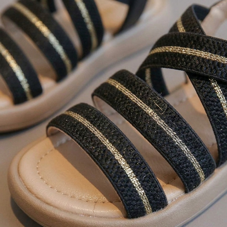 صندل مريح متعدد الأشرطة للفتيات - حذاء صيفي كاجوال خفيف الوزن